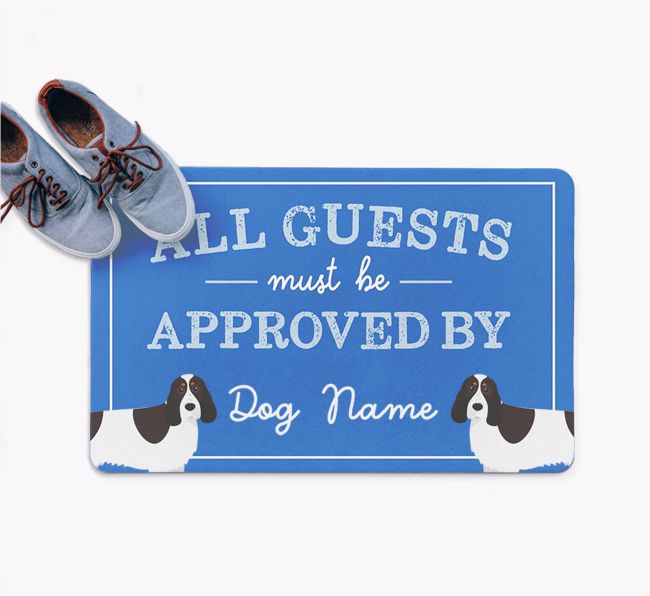 All Guests Must Be Approved By: Personalised {breedFullName} Doormat